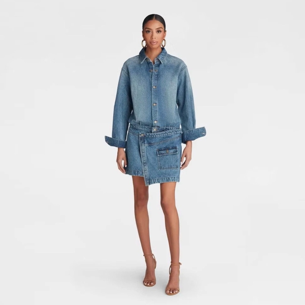 KBB by KAHLANA Long Sleeve 'The Asymm Denim Dress'